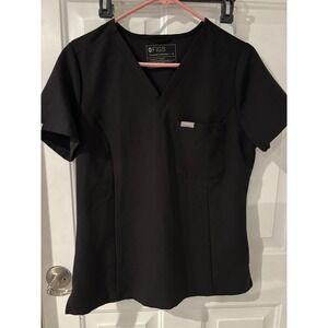 Figs Charcoal V-Neck Scrub Top